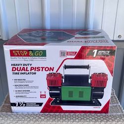 BRAND NEW Heavy Duty Portable Dual Piston 12V Tire Inflator