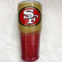 SF 49ers 30 oz ombré glitter tumbler