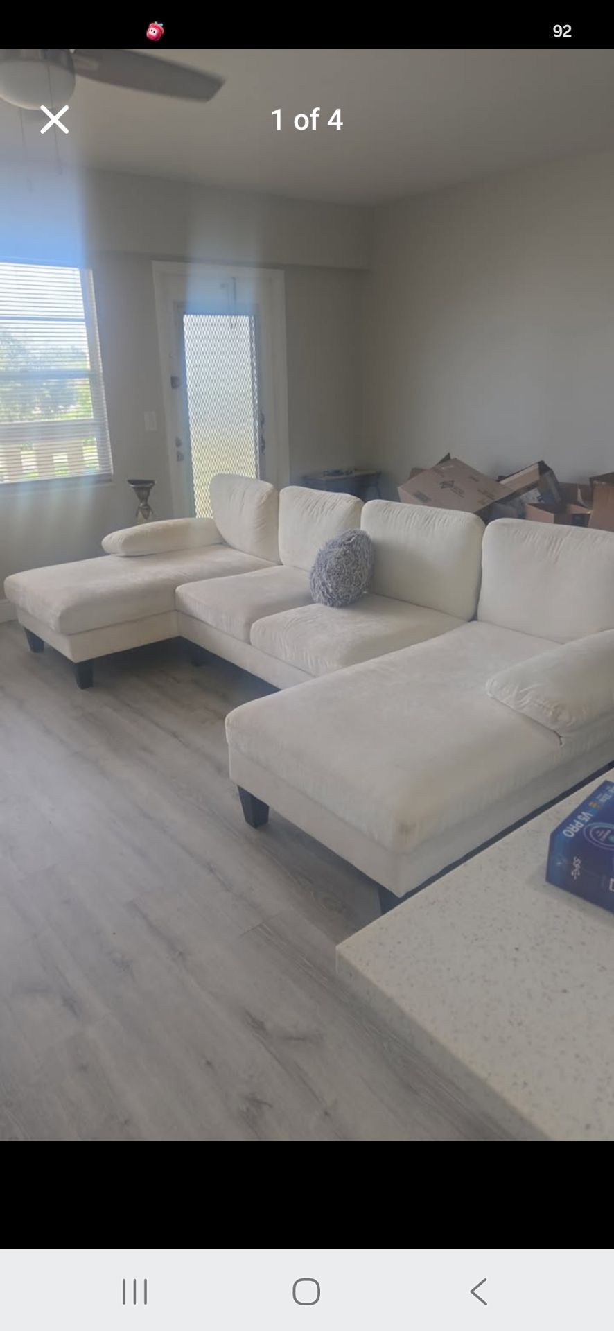 White U-Shaped Sectional Sofa with Double Chaises for Sale in Boca ...