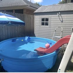 8’ stock tank pool + accessories 
