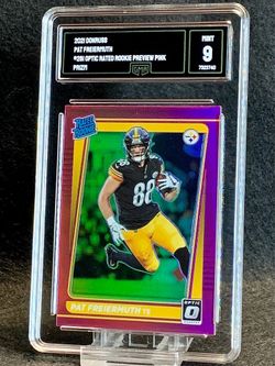 2021 Donruss 💥 Pat Freiermuth 💥 Optic Rated Rookie Preview Pink Prizm GMA 9 Mint 💎 - Pittsburgh Steelers