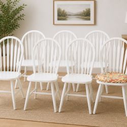 (6)Solid Oak Wood Windsor Style Dining Chairs. Delivery Available 🚚.
