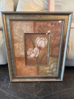 Rustic Brown Framed Floral Print