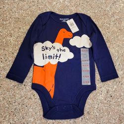 Old Navy Boys Long Sleeves Dinosaur Bodysuit 6-12 Months