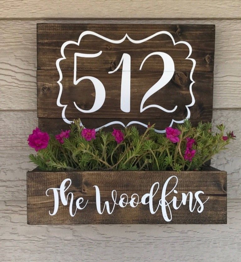 Welcome address Display planter box house number box rustic farmhouse style decor