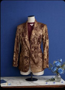 Gold Crushed Velvet Blazer