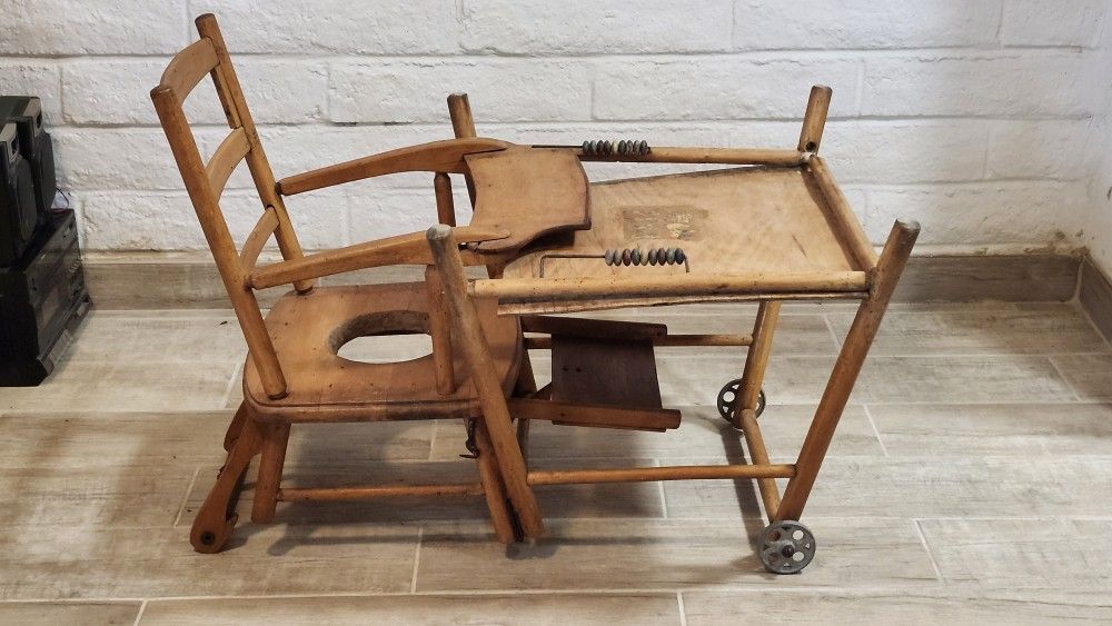 Antique Metamorphic High Chair/Potty Chair & Play Chair