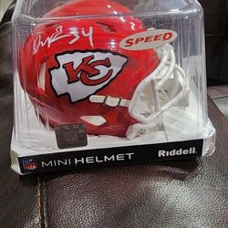 Deneric Prince Signed Mini Helmet Chiefs