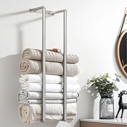 Towel Racks for Bathroom, Towel Holder for Bathroom Wall, 304 Stainless Steel Bathroom Towel Rack Wall Mounted for Storing Towels, Robes, Bathroom Tow
