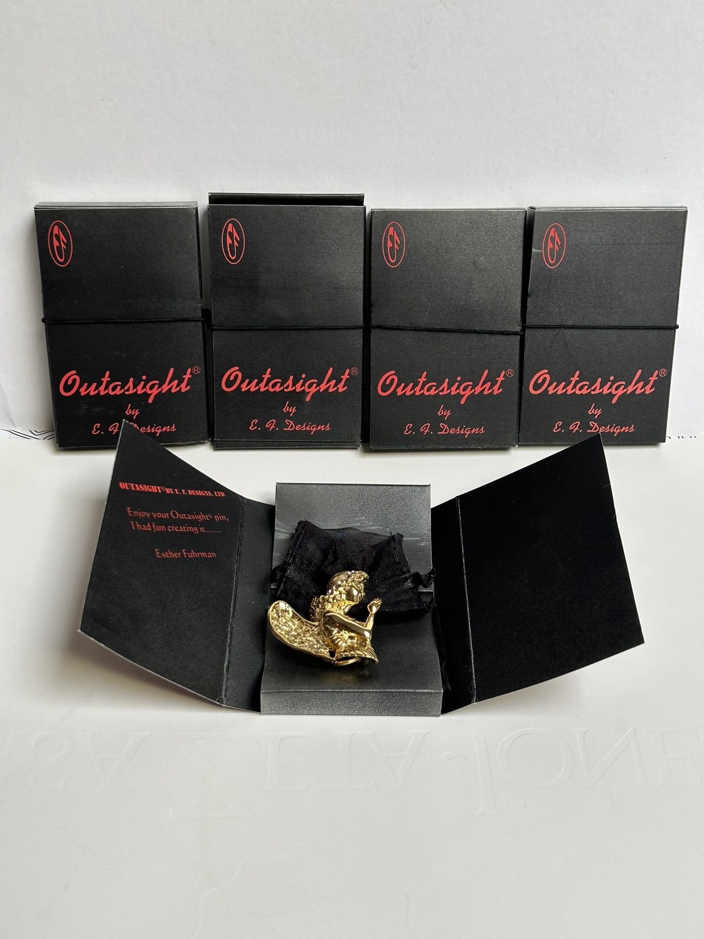 LIMITED Lot Of 5 Praying Angels With Crystals Drop Down Loop NOS