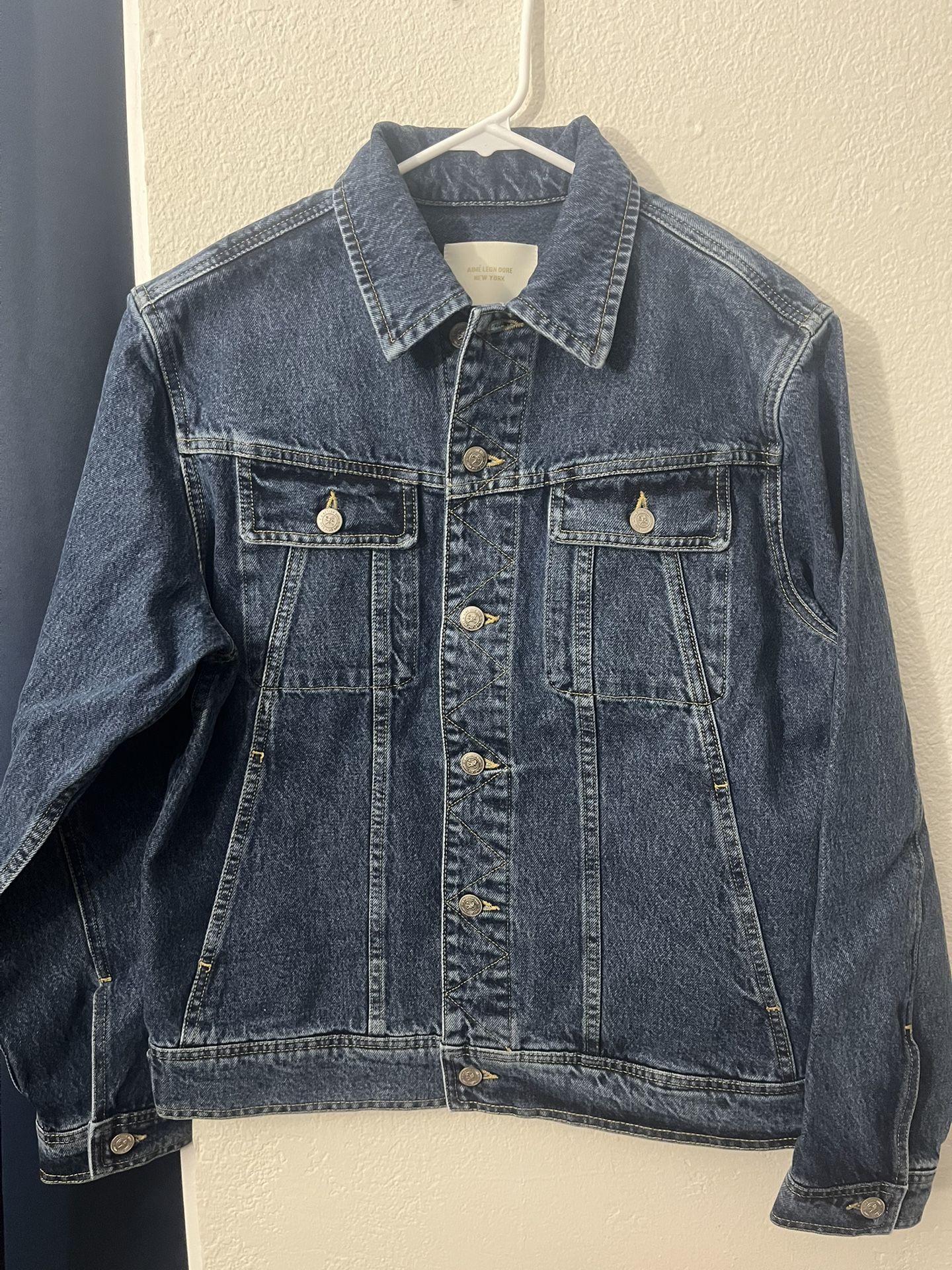 Aime Leon Dore Denim Trucker Jacket Medium Wash Blue Size S Small ALD