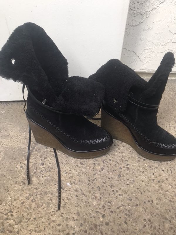 Coach shoe/boots/wedge suede black