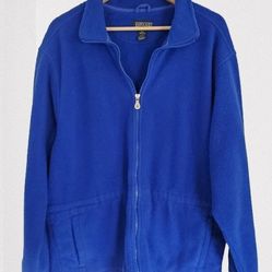 Lands' End Men's Polartec Fleece Full Zip Jacket Blue Size 42-44 L