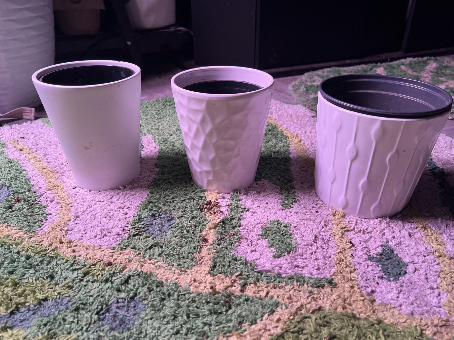 5.5” White Ceramic Pots