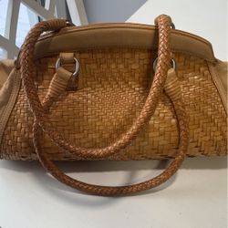 Cole haan woven hot sale leather bag