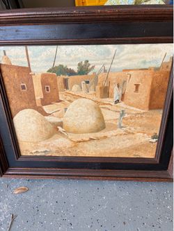 Taos Pueblo painting 25w x 21h