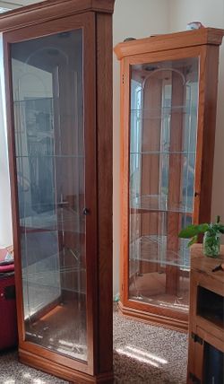 Two Curio Hutch Cabinets $180 OBO