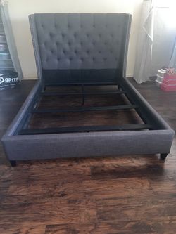 PICKUP TODAY ONLY on 8/3 Queen - Gray Bed Frame and Headboard