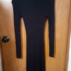 Women's Forever 21 Black Long Sleeve Dress With Rhinestone Fringes Size Small