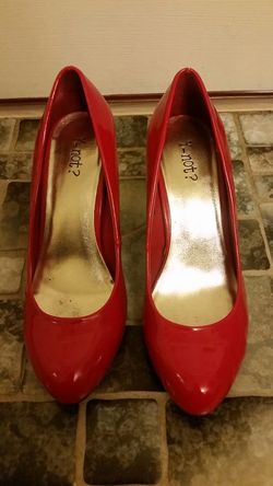 Y-not? Red dress high heels size 8M
