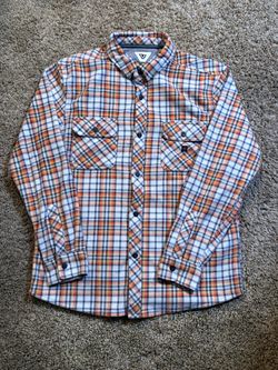 Vissla Plaid Fleece Button Up Shirt Size Large