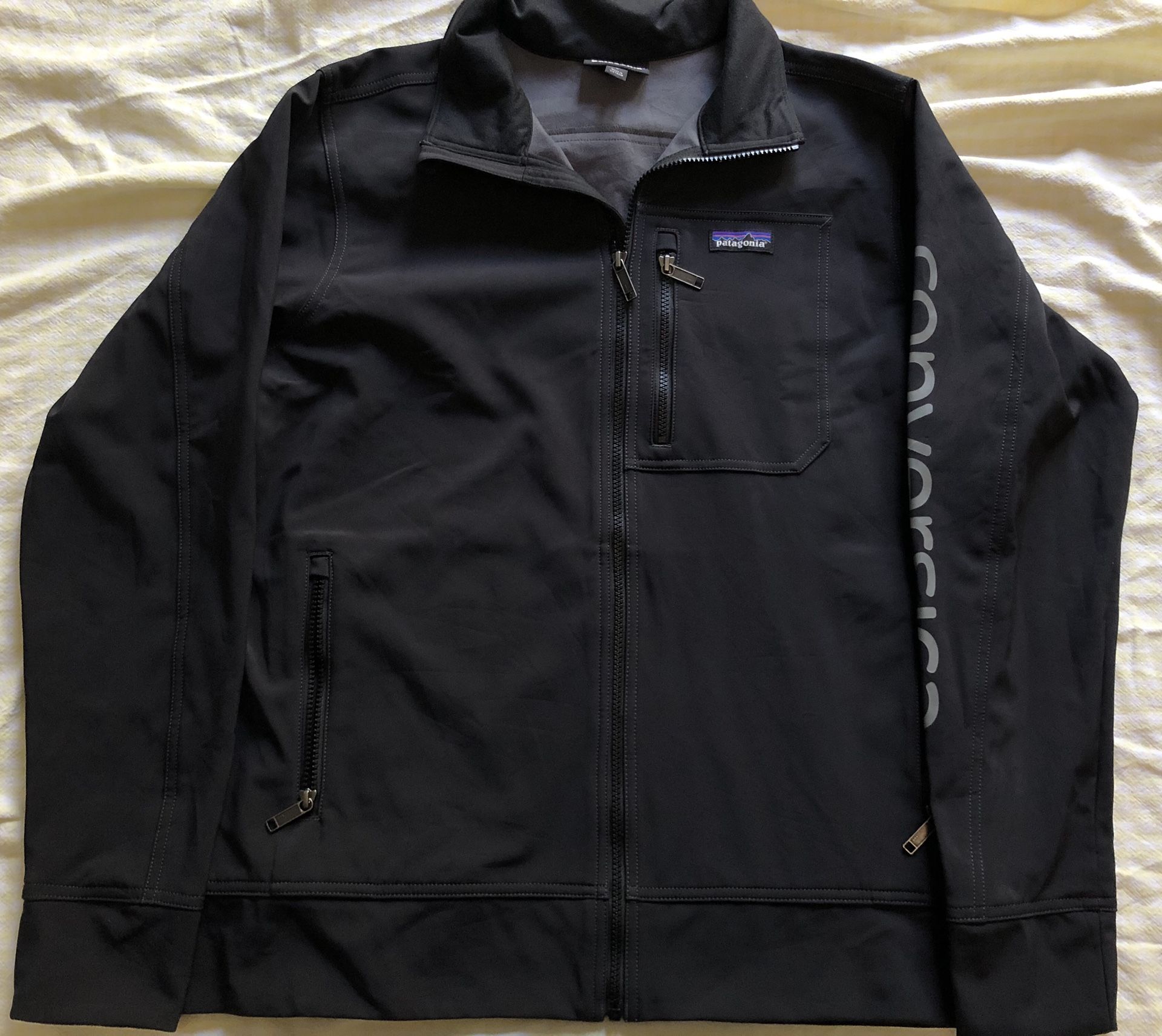 Patagonia Black Full Zip Jacket Common Threads L 51884 Windbreaker Fleece Promo