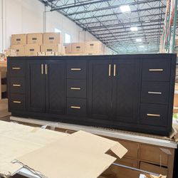 83” Bathroom Vanity In Black 