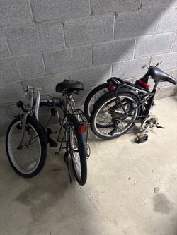 Two folding bicycles