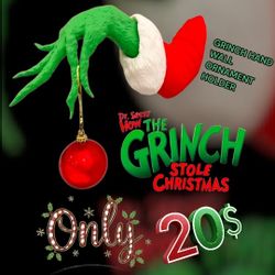 3d Printed Grinch Hand Ornament Holder 