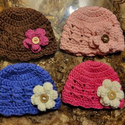 Crocheted Preemie Or Baby Hats Crocheted In Whatever Color You Prefer $5 Each 