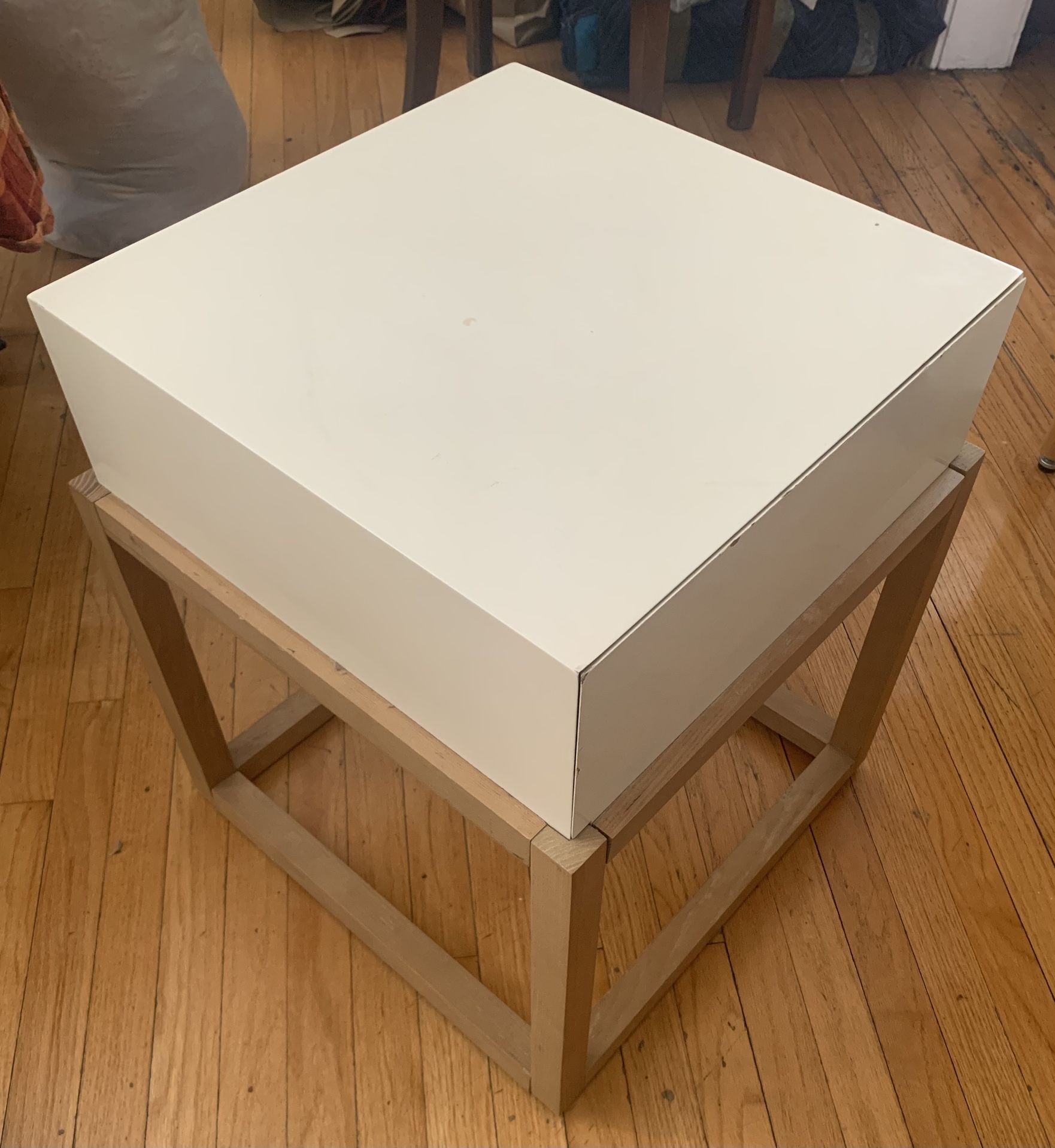 Table - White, Square, With Drawer