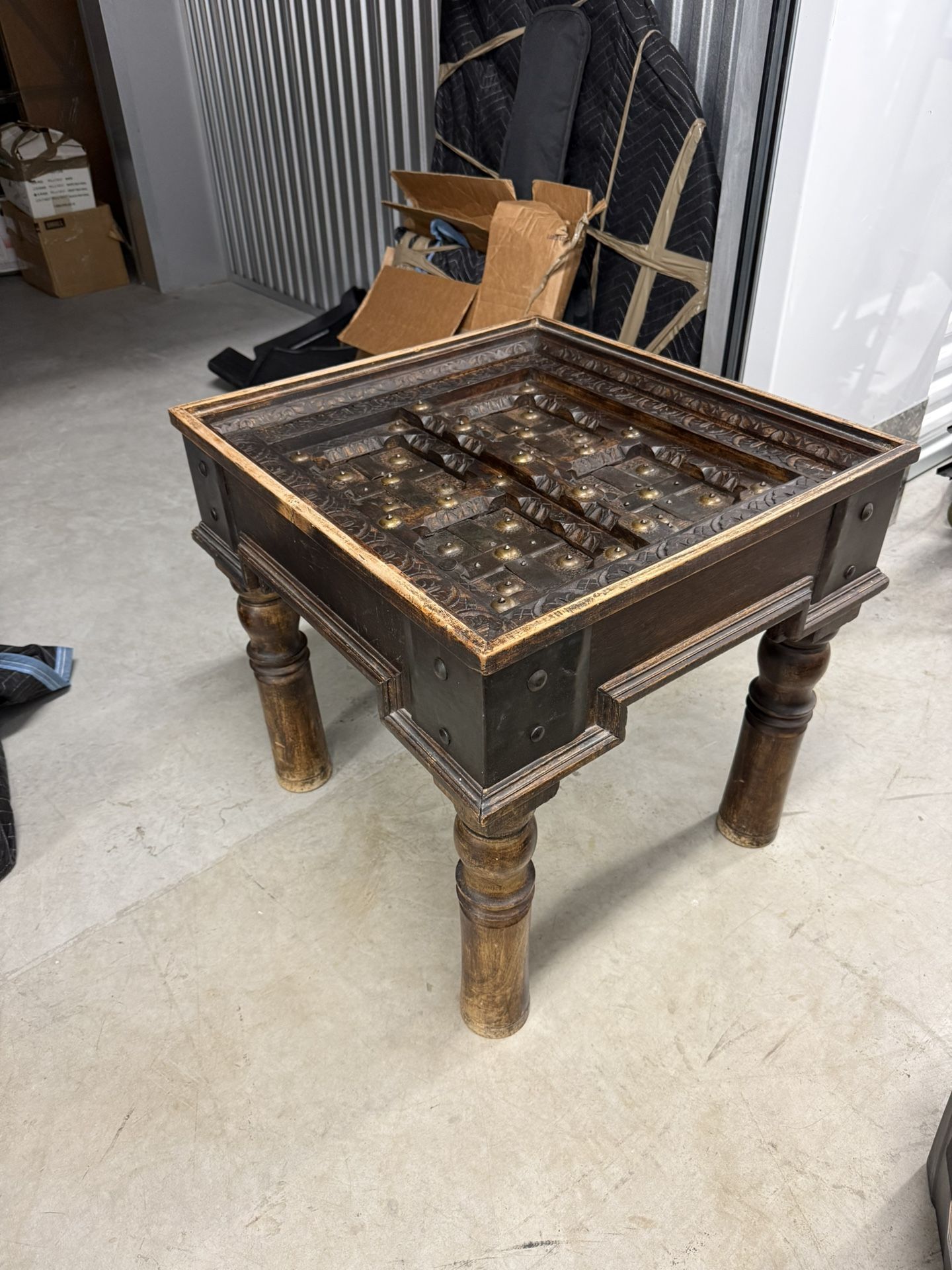 Antique Wooden Sofa Side Tables - Set of 2