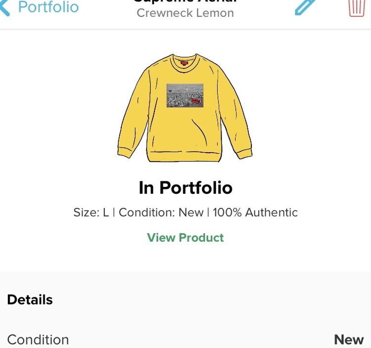 Supreme Aerial Crewneck Yellow *Authentic