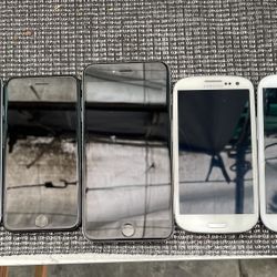 3 iPhones Y 2 Galaxy Para Partes