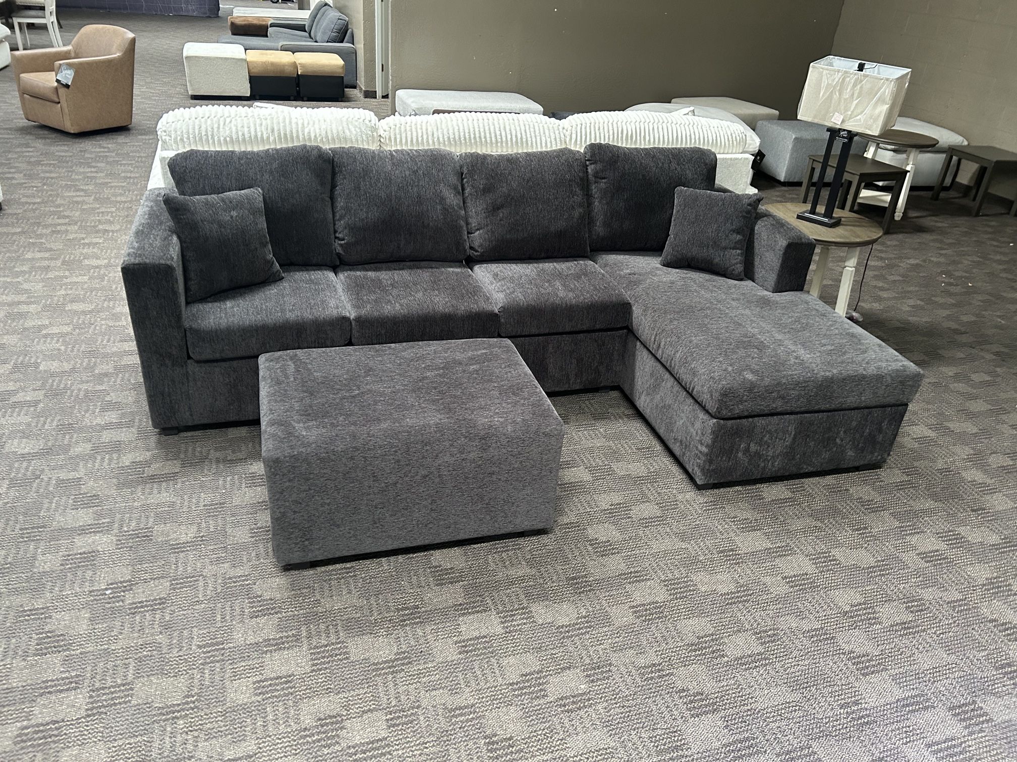 NEW Grey Black SECTIONAL