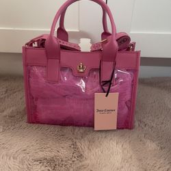 New Juicy Couture Handbag Clear Hot Pink 