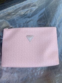 Pink guess makeup bag