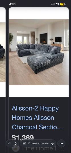 Gray Cloud 9 Sectional + ottoman
