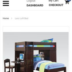 Twin Loft Bunk Bed With Computer And Storage