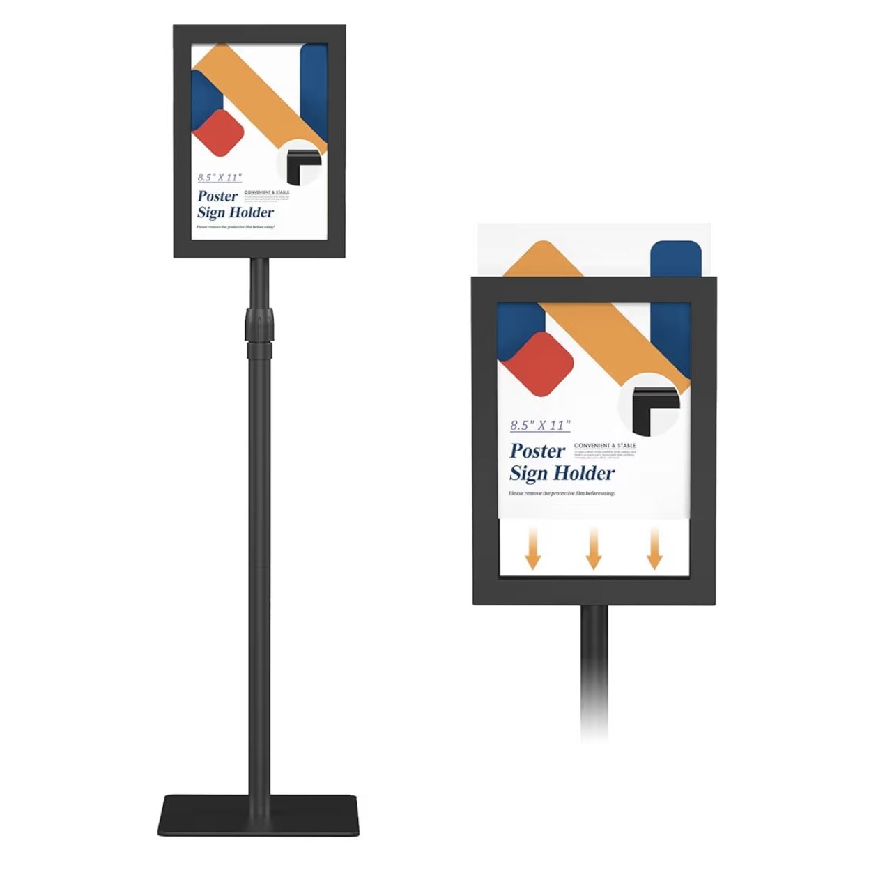 Adjustable Outdoor Sign Holder Stand for Display - Floor Sign Stand with Base for Business Retail Events 8.5x11 inches