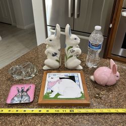 Easter Bunny Rabbit Book Ends Cotton Ball Dispenser Trivet Trinket Dish Candle Holder Crystal Figurine West Las Vegas See My Listings Summerlin 