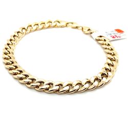14k Gold Bracelet 8 1/2” Hollow Cuban 7.8mm 12.6grams 138641 1