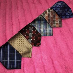 Bundle Of 6 Van Heusen Stain Resistant Silk Ties