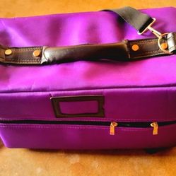 Makeup Bag Make Up Organizer Waterproof,with Divider,Professional,Makeup Case,Nail Polish Organizer Case for Women Girl, purple
