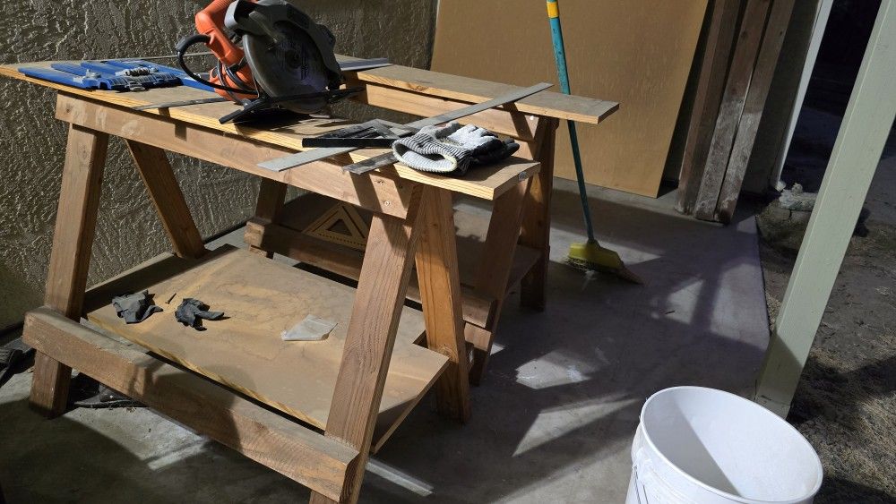 Circular Saw, Saw Horses, Kreg Rip Cut Jig