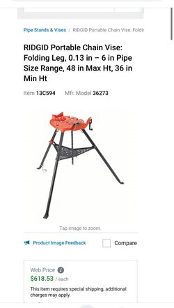 RIDGID Portable Chain Vise: Folding Leg