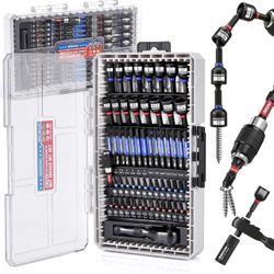 59-Piece Magnetic Nut Driver Bit Set, SAE and Metric Nut Drivers with Screwdriver Bits, Ratchet Wrench, Quick-Change Bit Holder and Storage Case for A