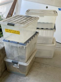 Plastic Moving Bins Have Many 