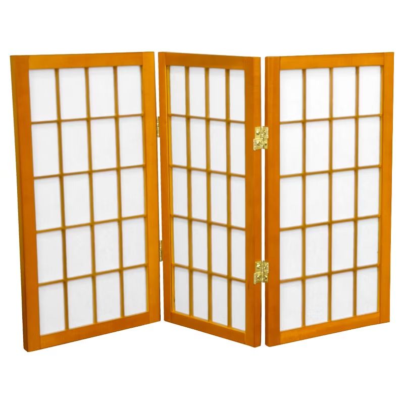 Oriental Furniture 2’ Tall 3-Panel Desktop Shoji Screen