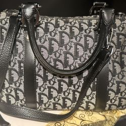 Dior Oblique Canvas Boston Bag Black